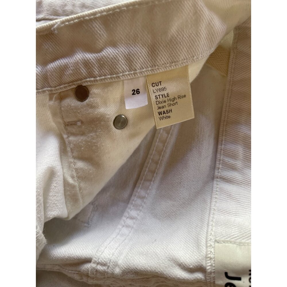 Reformation Dixie High Rise White Jean Shorts Size 26 100 Cotton Made In USA NEW - Picture 5 of 9